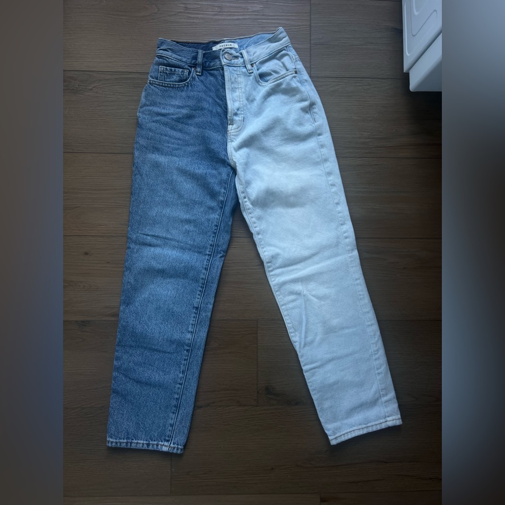 PacSun Two Tone Denim Straight Jeans